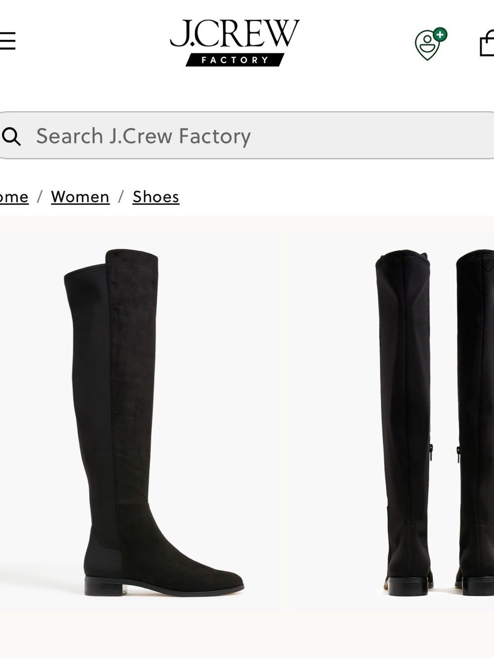 J. Crew Factory Black Over-the-Knee Stretch Riding Boots